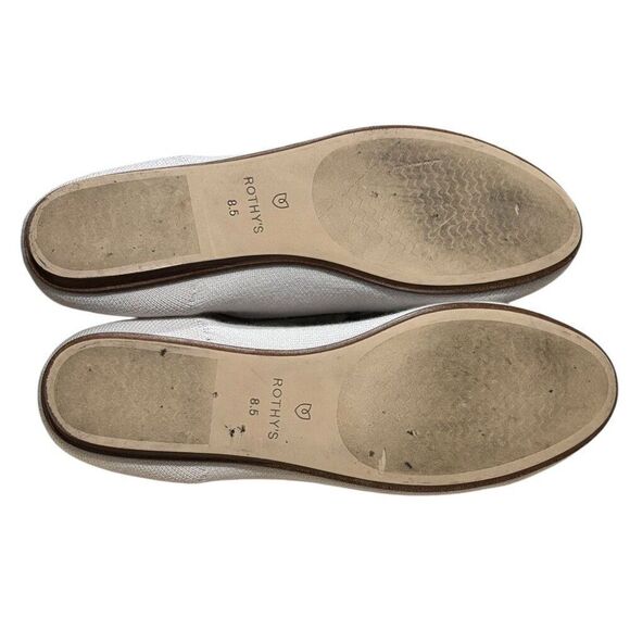 Rothy's Merino Tassel Slip On Loafers 8.5 Platinum White Gray Fringe Limited Ed - Picture 8 of 11